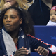 Serena Williams and her daughter Alexis Olympia, center, watch the action during the first round of the 2018 Fed Cup on February 10, 2018 in Asheville, North Carolina.